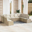 Havesofa Sæt med pude 9 pcs Beige polyrattan