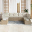 Havesofa Sæt med pude 9 pcs Beige polyrattan