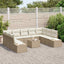 Havesofa Sæt med pude 10 pcs Beige polyrattan