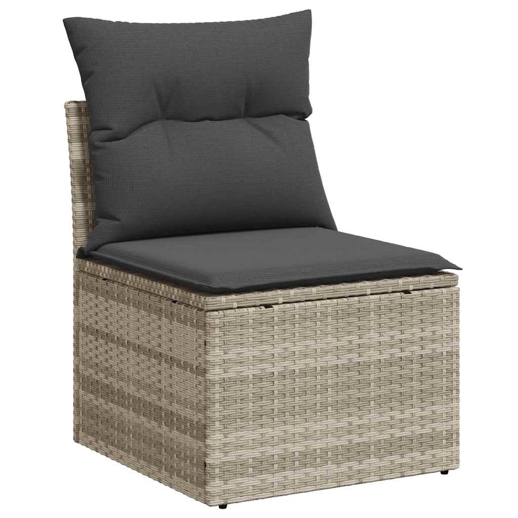 Havesofa Sæt 10 stk. Lysegrå polyrattan