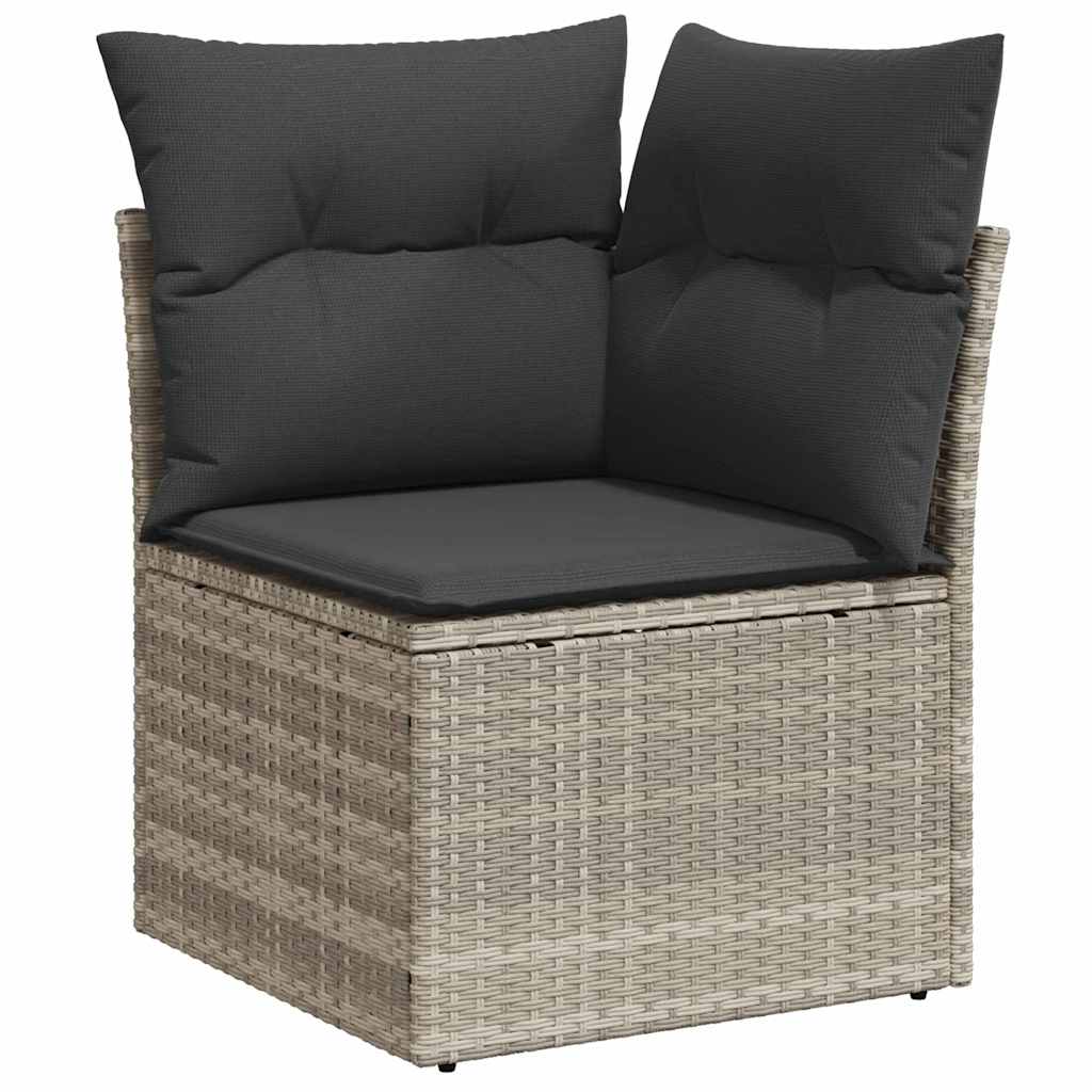 Havesofa Sæt 10 stk. Lysegrå polyrattan