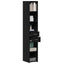 Bogreol med skuffe Sort eg 30 x 42.4 x 185.2 cm