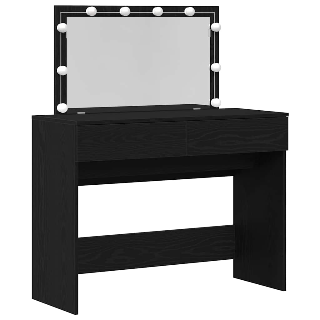 Klædeskab med skuffe Sort eg 100 x 40 x 120 cm Konstrueret træ