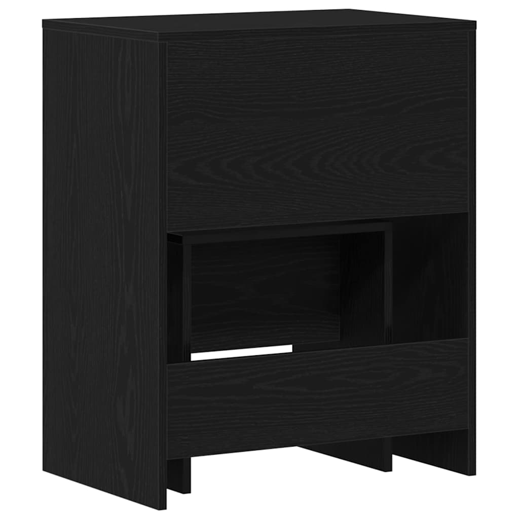 Makeupbord med skuffe Sort eg 60 x 40 x 75 cm Konstrueret træ