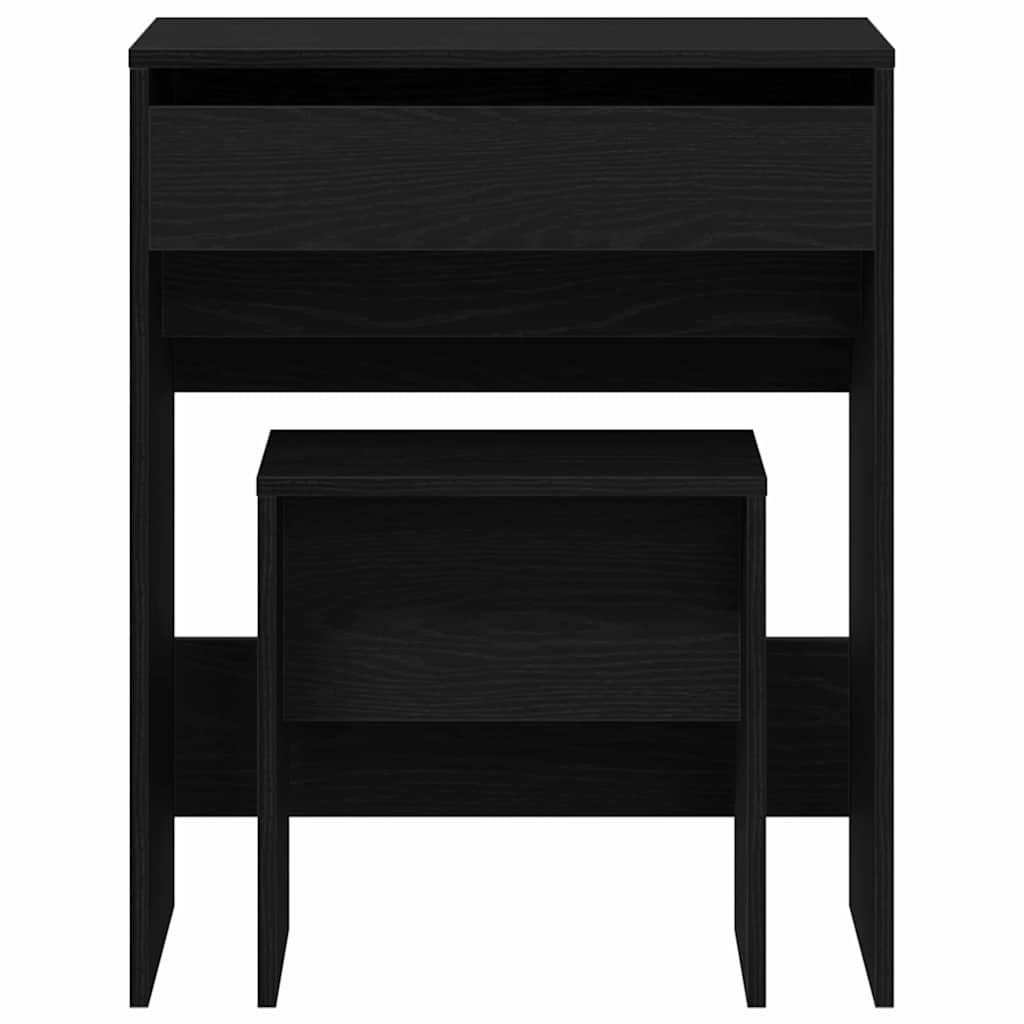 Makeupbord med skuffe Sort eg 60 x 40 x 75 cm Konstrueret træ