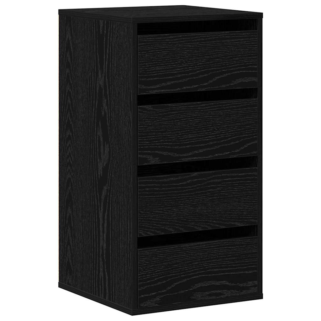Skuffeskab 3-Skuffe Sort 40 x 41 x 76 cm Konstrueret træ