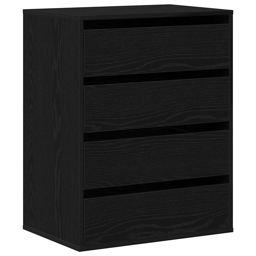 Skuffeskab 3-Skuffe Sort 60 x 41 x 76 cm Konstrueret træ