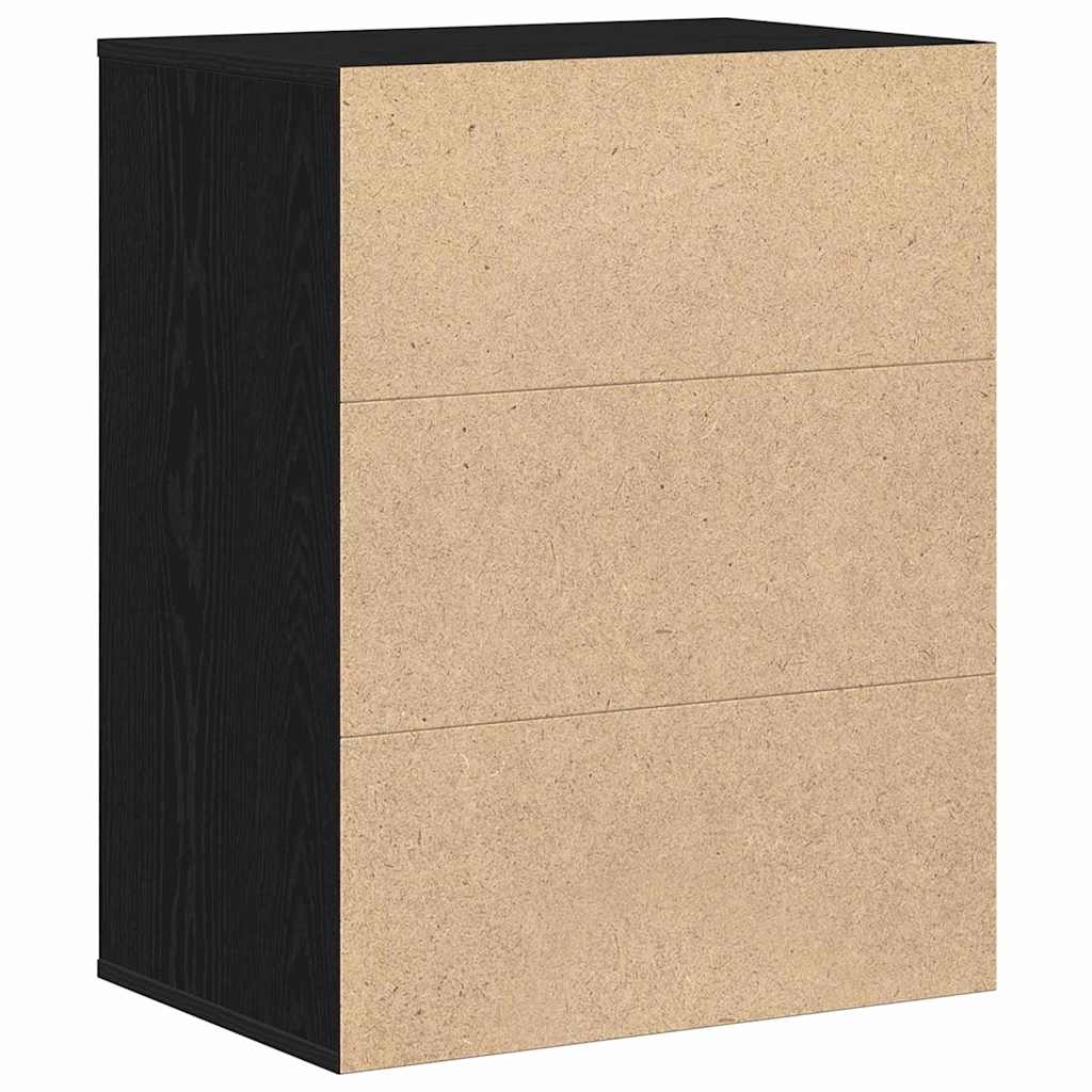 Skuffeskab 3-Skuffe Sort 60 x 41 x 76 cm Konstrueret træ