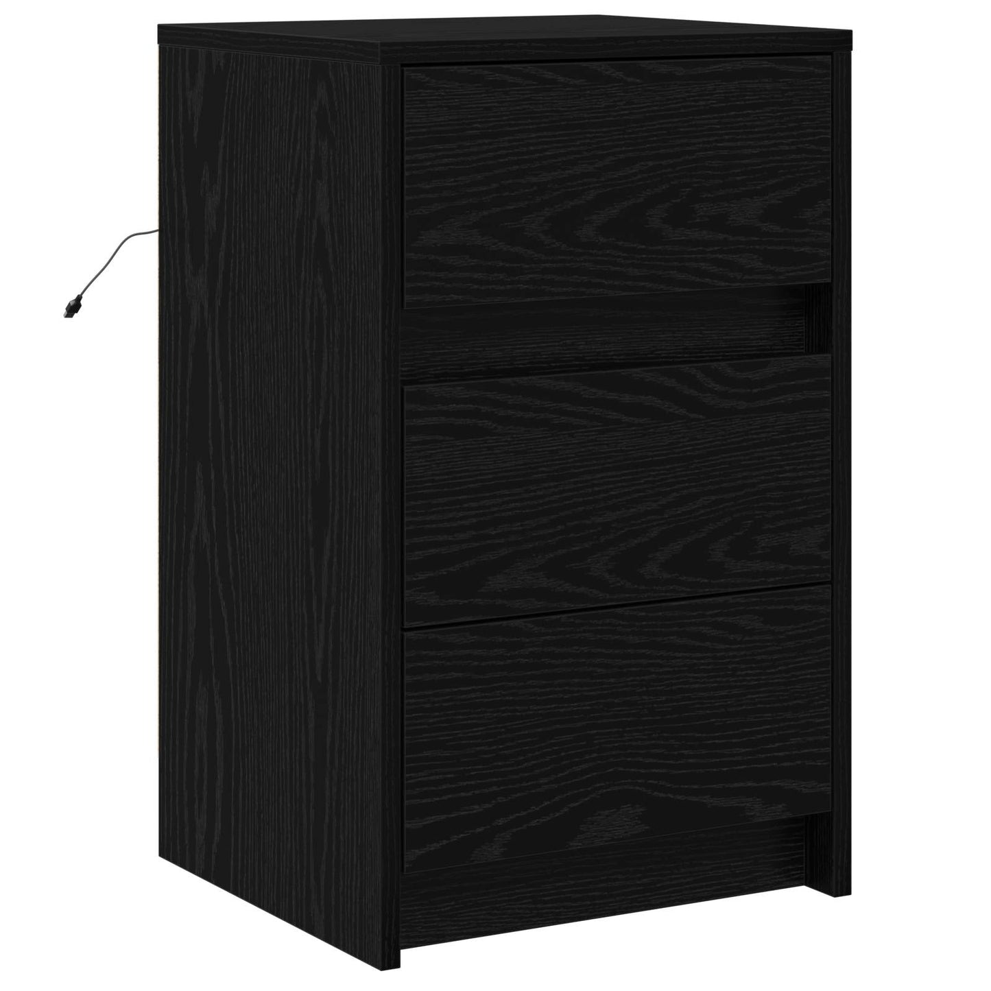 Natskab med skuffe Sort eg 38 x 34 x 61 cm Konstrueret træ