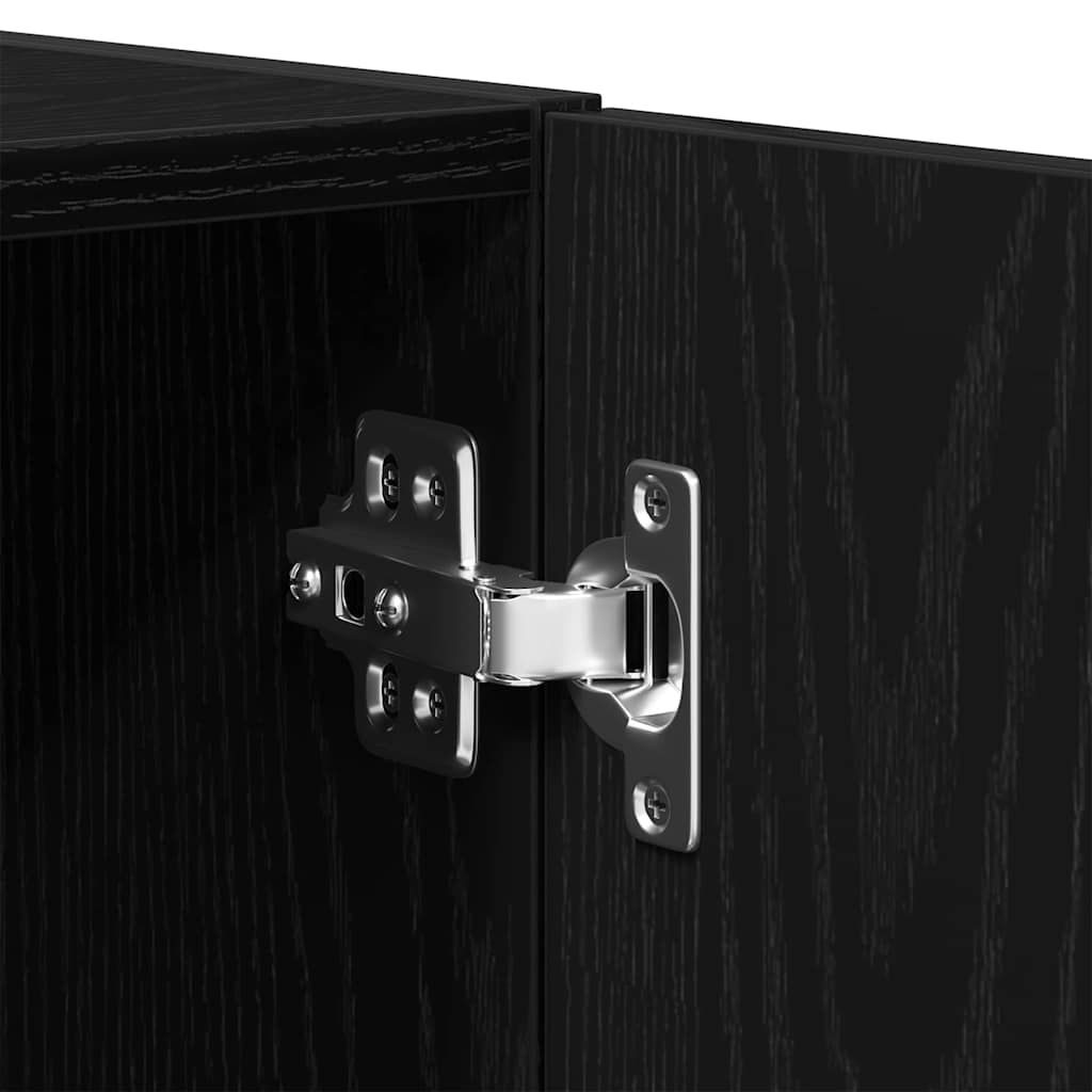 Vægskab Vægmonteret Sort eg 70 x 42.5 x 40 cm Konstrueret træ