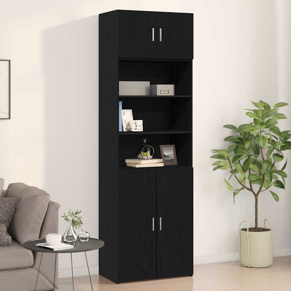Vægskab Vægmonteret Sort eg 70 x 42.5 x 40 cm Konstrueret træ