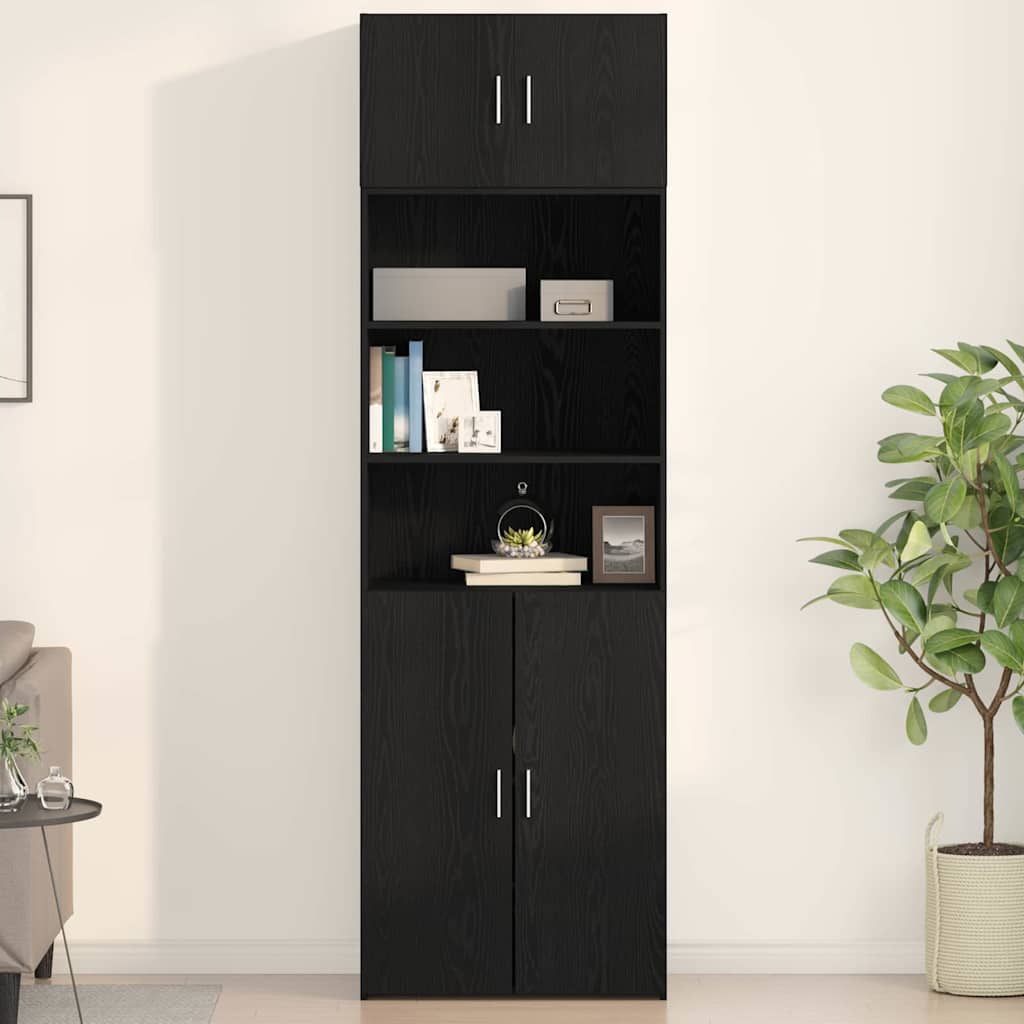 Vægskab Vægmonteret Sort eg 70 x 42.5 x 40 cm Konstrueret træ
