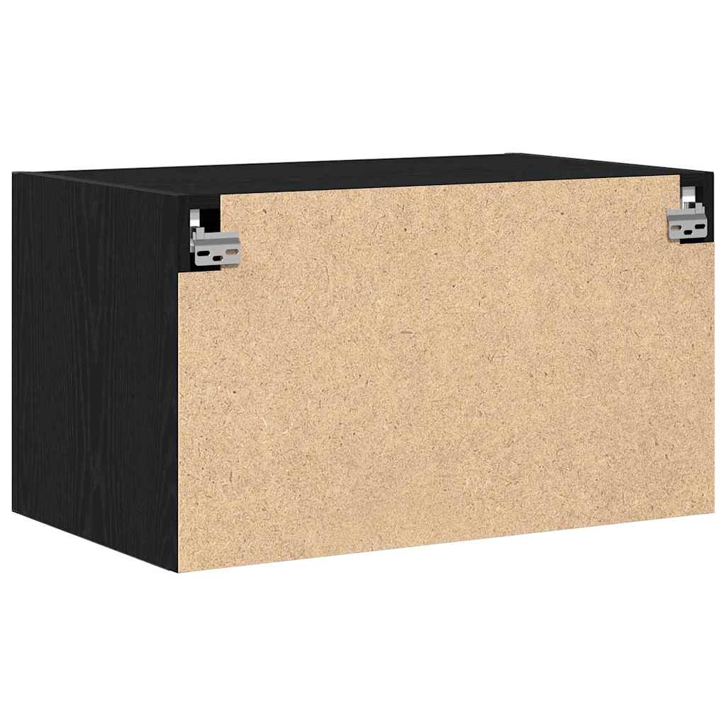 Vægskab Vægmonteret Sort eg 70 x 42.5 x 40 cm Konstrueret træ