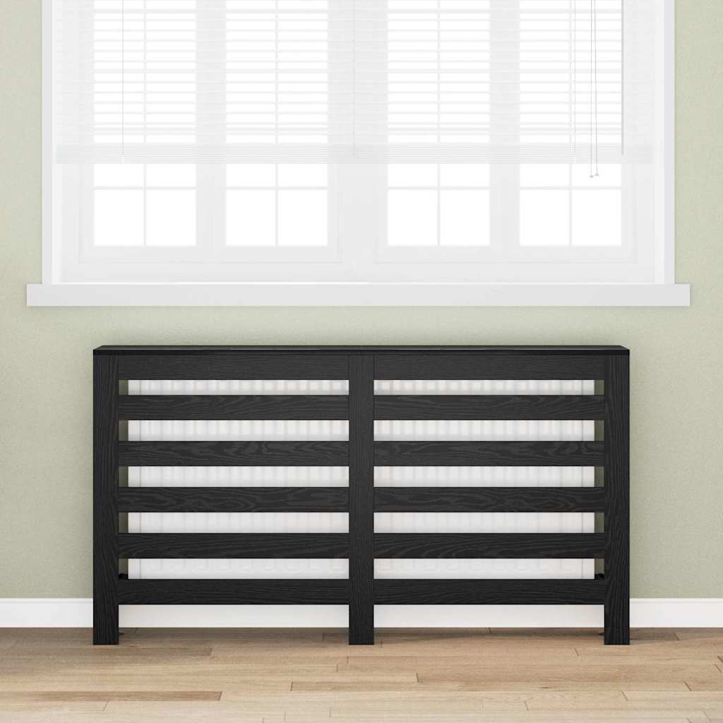 Radiatorcover Sort eg 149 x 20 x 82 cm Konstrueret træ