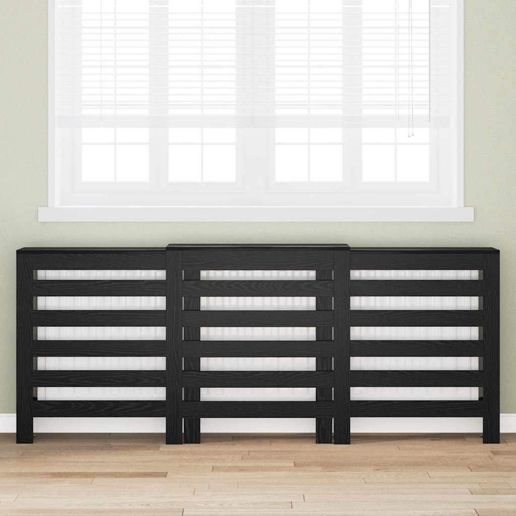 Radiatorcover Sort eg 205 x 21,5 x 83,5 cm Konstrueret træ