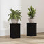 Planteholder 2 pcs Sort eg 10 x 10 x 18 cm Konstrueret træ