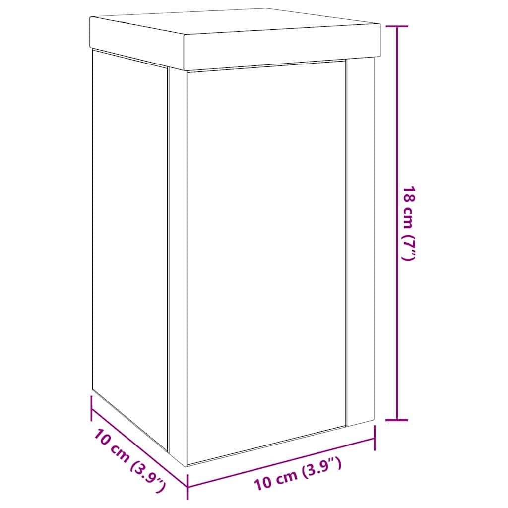 Planteholder 2 pcs Sort eg 10 x 10 x 18 cm Konstrueret træ