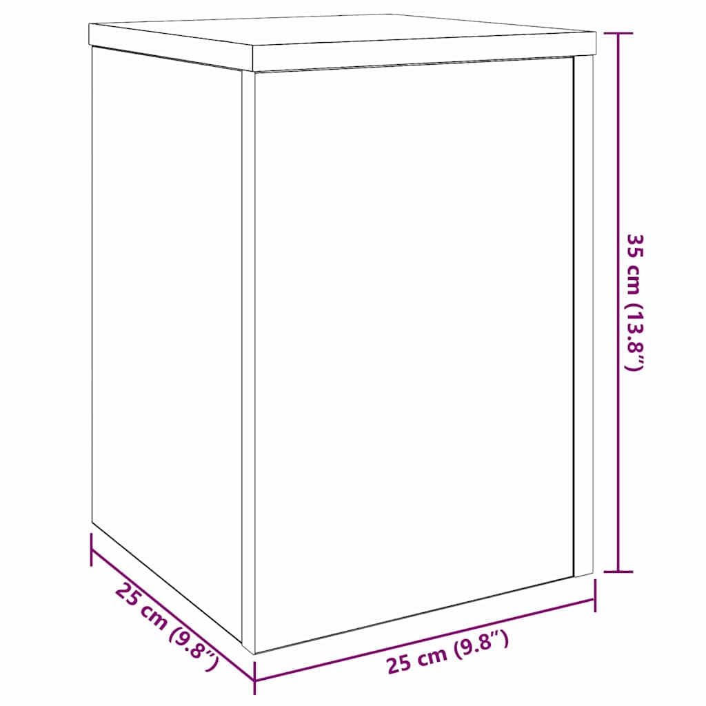 Planteholder 2 pcs Sort eg 25 x 25 x 35 cm Konstrueret træ