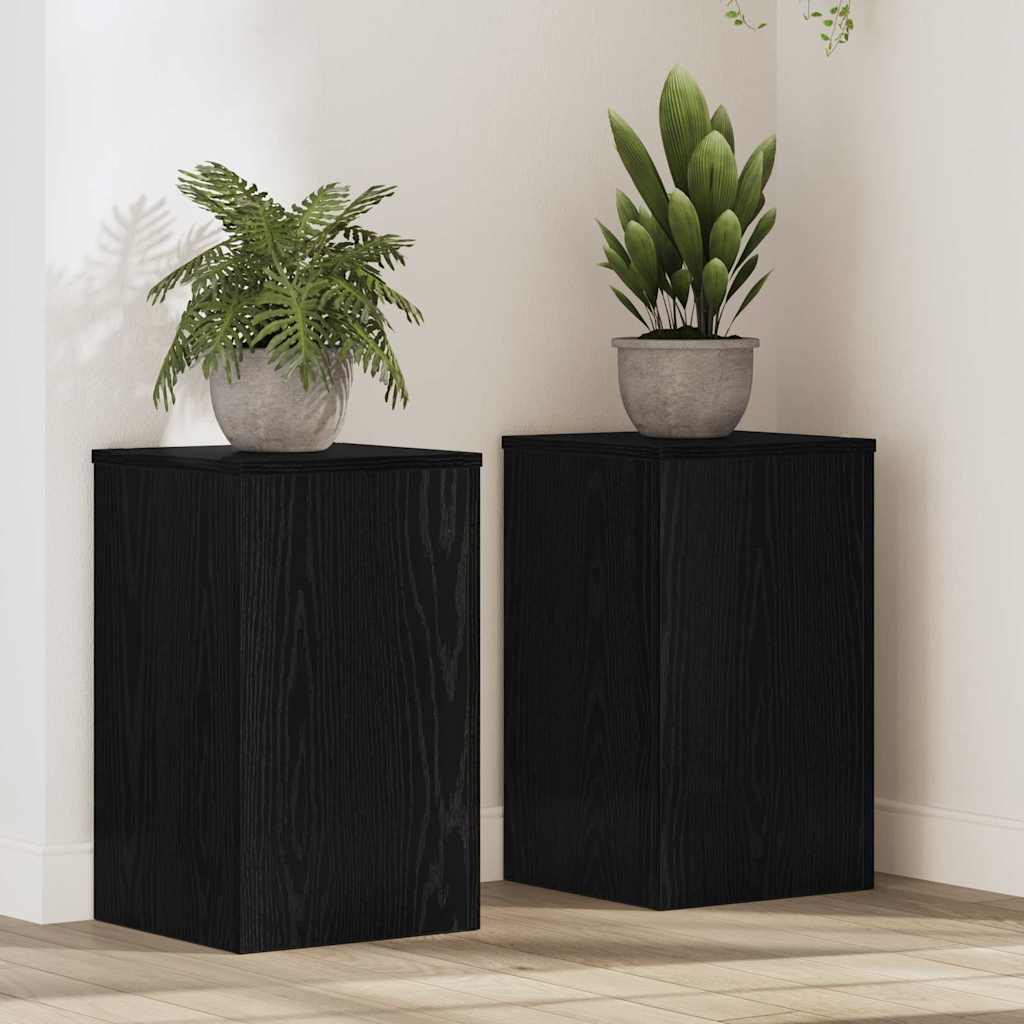 Planteholder 2 pcs Sort eg 30 x 30 x 50 cm Konstrueret træ billede