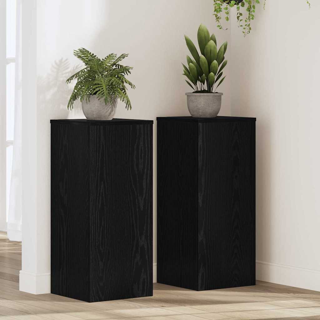 Planteholder 2 pcs Sort eg 30 x 30 x 70 cm Konstrueret træ