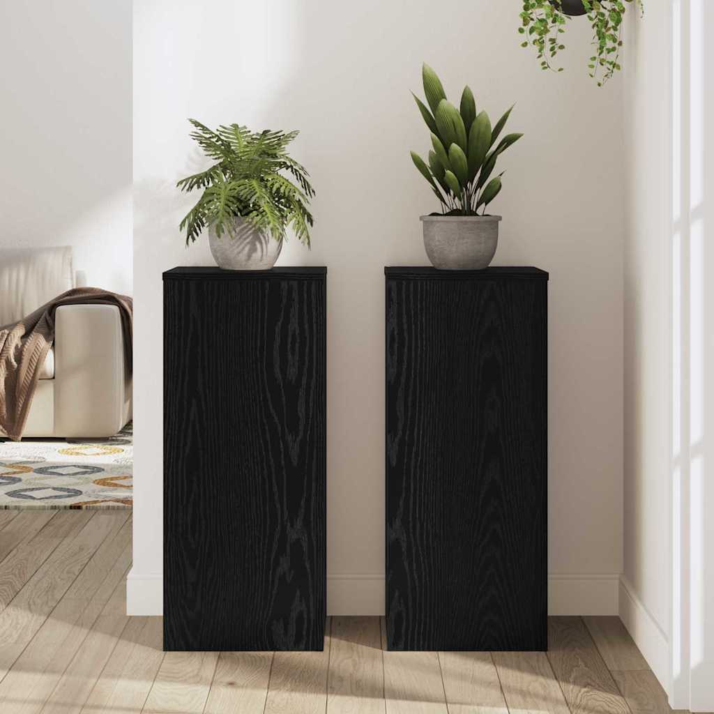 Planteholder 2 pcs Sort eg 30 x 30 x 70 cm Konstrueret træ