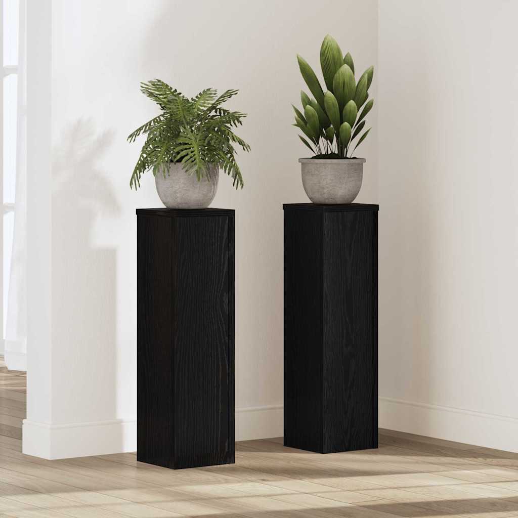 Planteholder 2 pcs Sort eg 17 x 17 x 60 cm Konstrueret træ billede