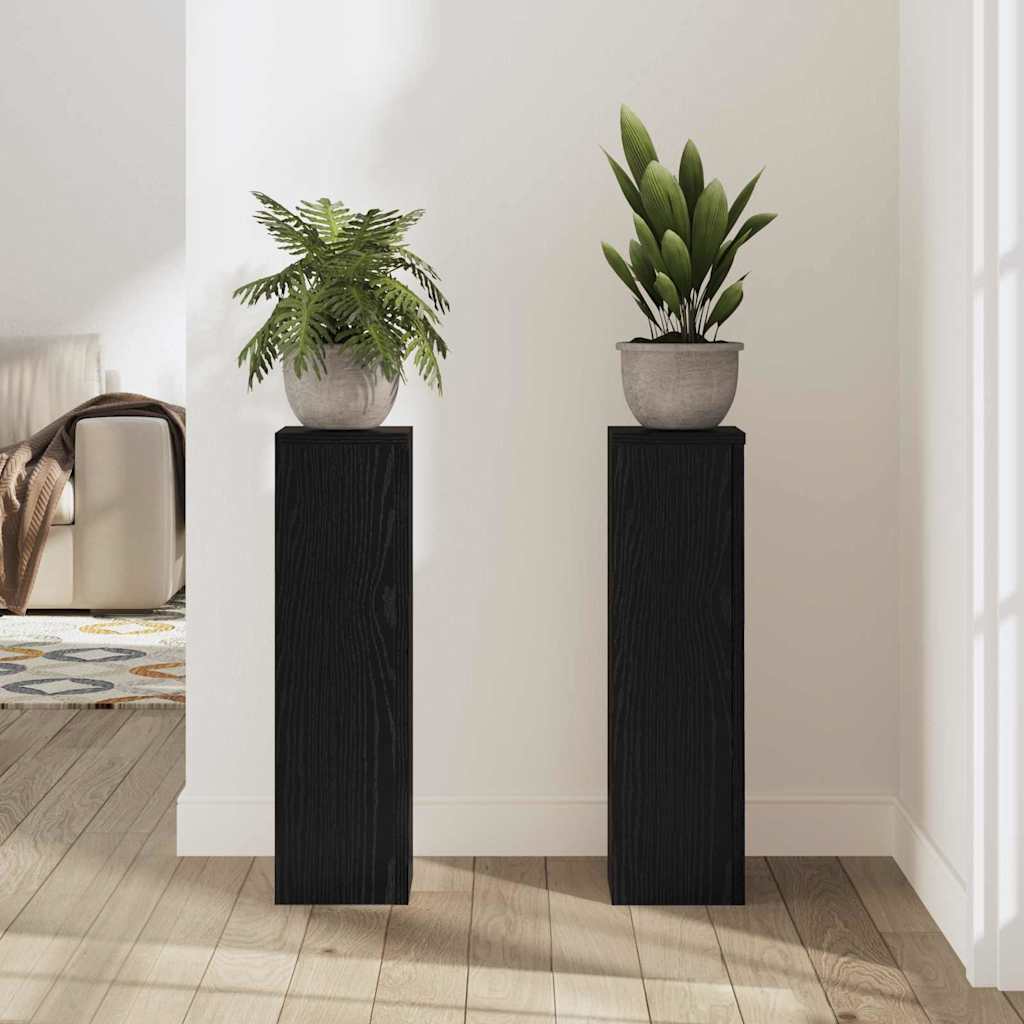 Planteholder 2 pcs Sort eg 17 x 17 x 60 cm Konstrueret træ