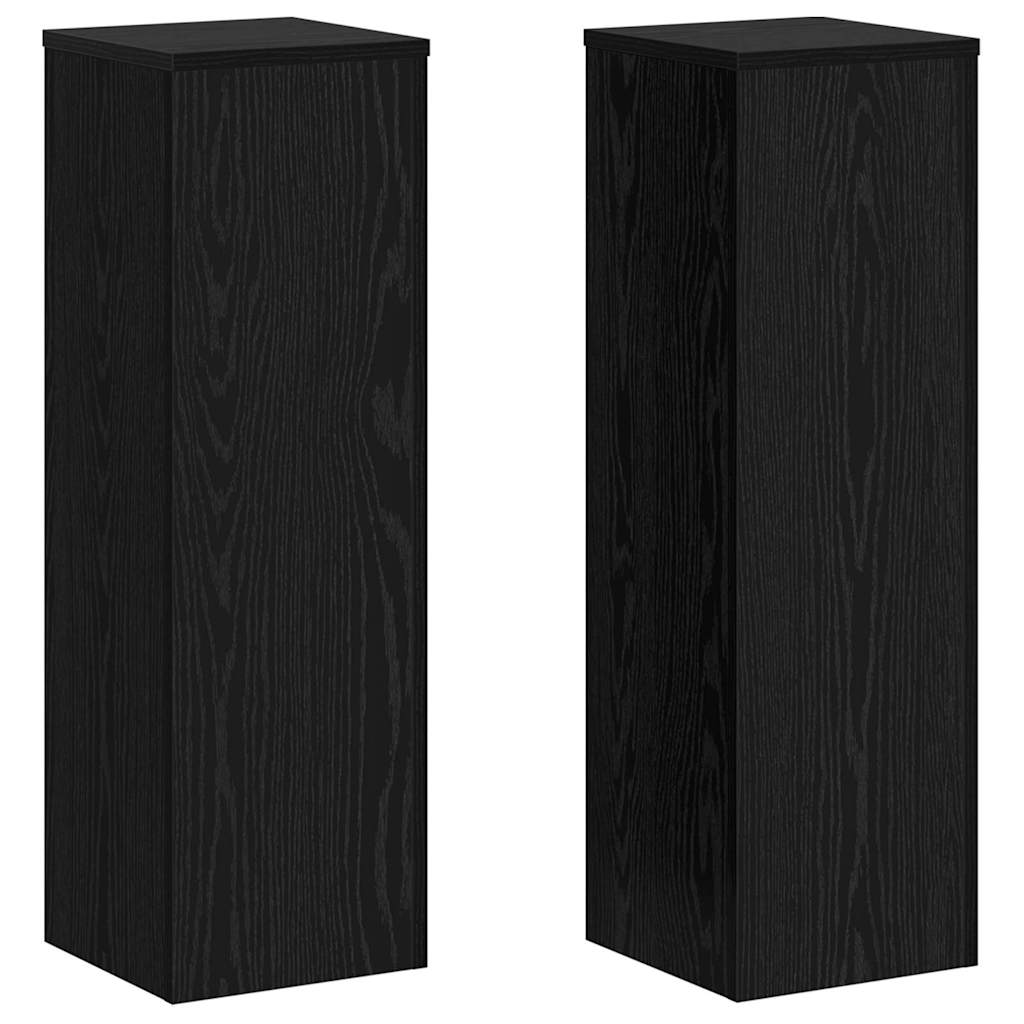 Planteholder 2 pcs Sort eg 25 x 25 x 80 cm Konstrueret træ