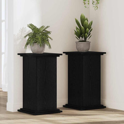 Planteholder Sort eg 33 x 33 x 60 cm Konstrueret træ