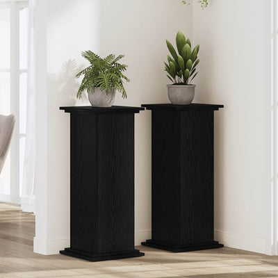 Planteholder Sort eg 33 x 33 x 80 cm Konstrueret træ