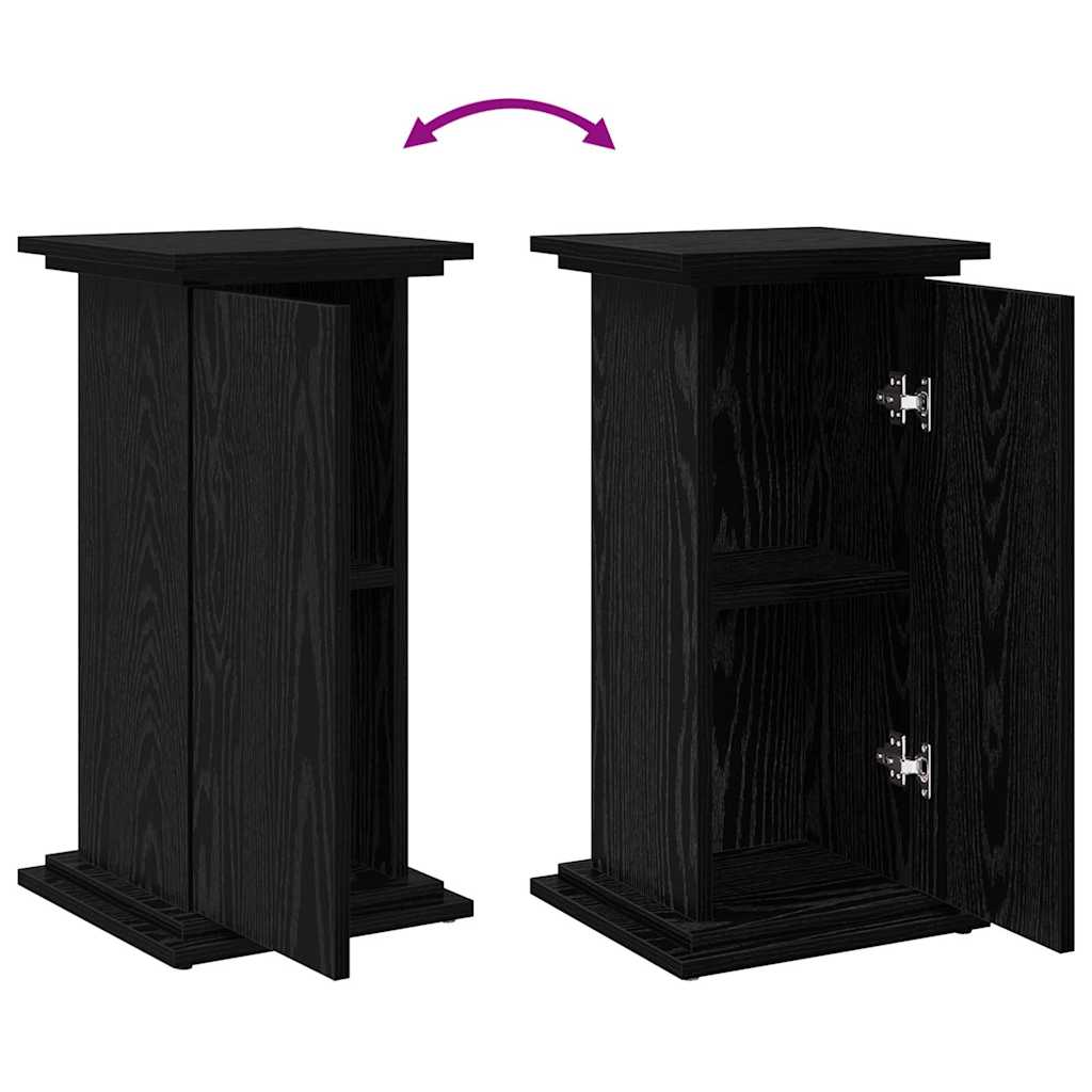 Displaystander med dør Sort eg 31 x 30 x 60 cm Konstrueret træ
