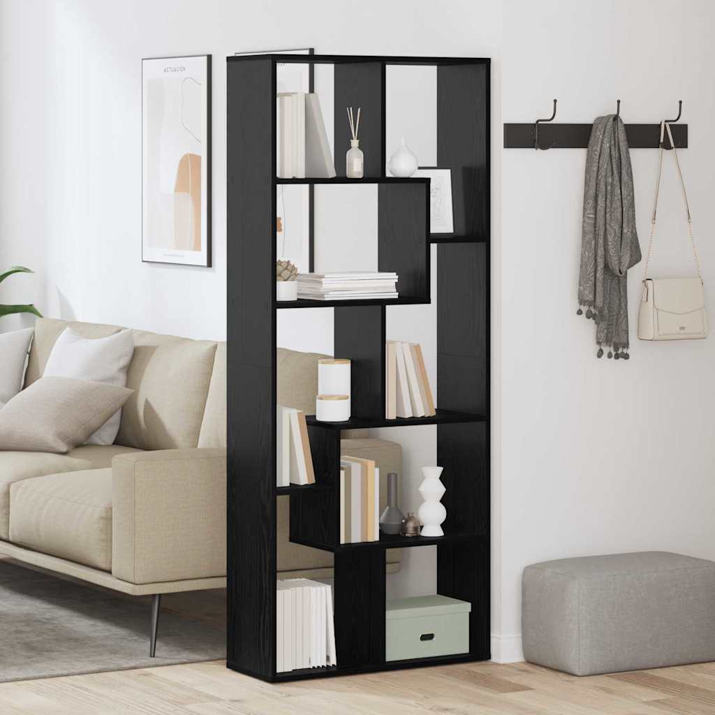 Bogskab Sort eg 67 x 25 x 162 cm Konstrueret træ