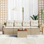 Havesofa Sæt 5 stk. Beige polyrattan