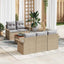 Havesofa Sæt med pude 6 pcs Beige polyrattan