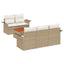 Havesofa Sæt 6 stk. Beige polyrattan