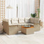 Havesofa Sæt 7 stk. Beige polyrattan