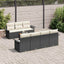 Havesofa Sæt med pude 8 pcs Sort polyrattan