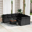 Havesofa Sæt med pude 9 pcs Sort polyrattan