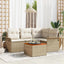 Havesofa Sæt 5 stk. Beige polyrattan