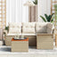 Havesofa Sæt 5 stk. Beige polyrattan