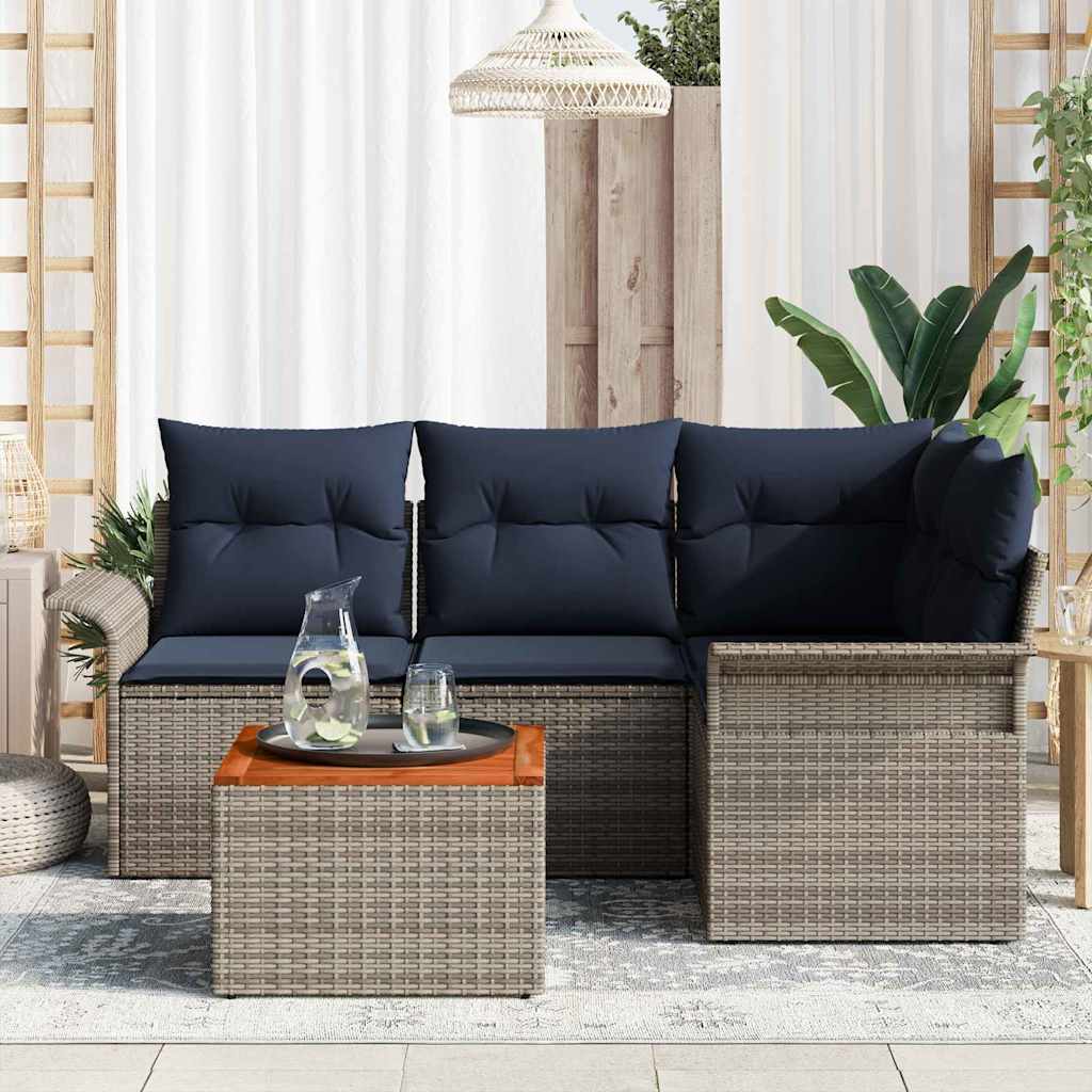 Havesofa Sæt 5 stk. Grå polyrattan