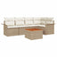 Havesofa Sæt 6 stk. Beige polyrattan
