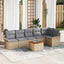 Havesofa Sæt med pude 7 pcs Beige polyrattan