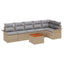 Havesofa Sæt med pude 7 pcs Beige polyrattan