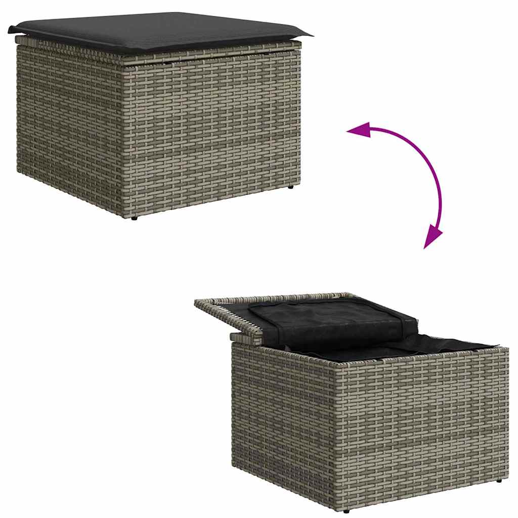 Havesofa Sæt 8 stk. Grå polyrattan