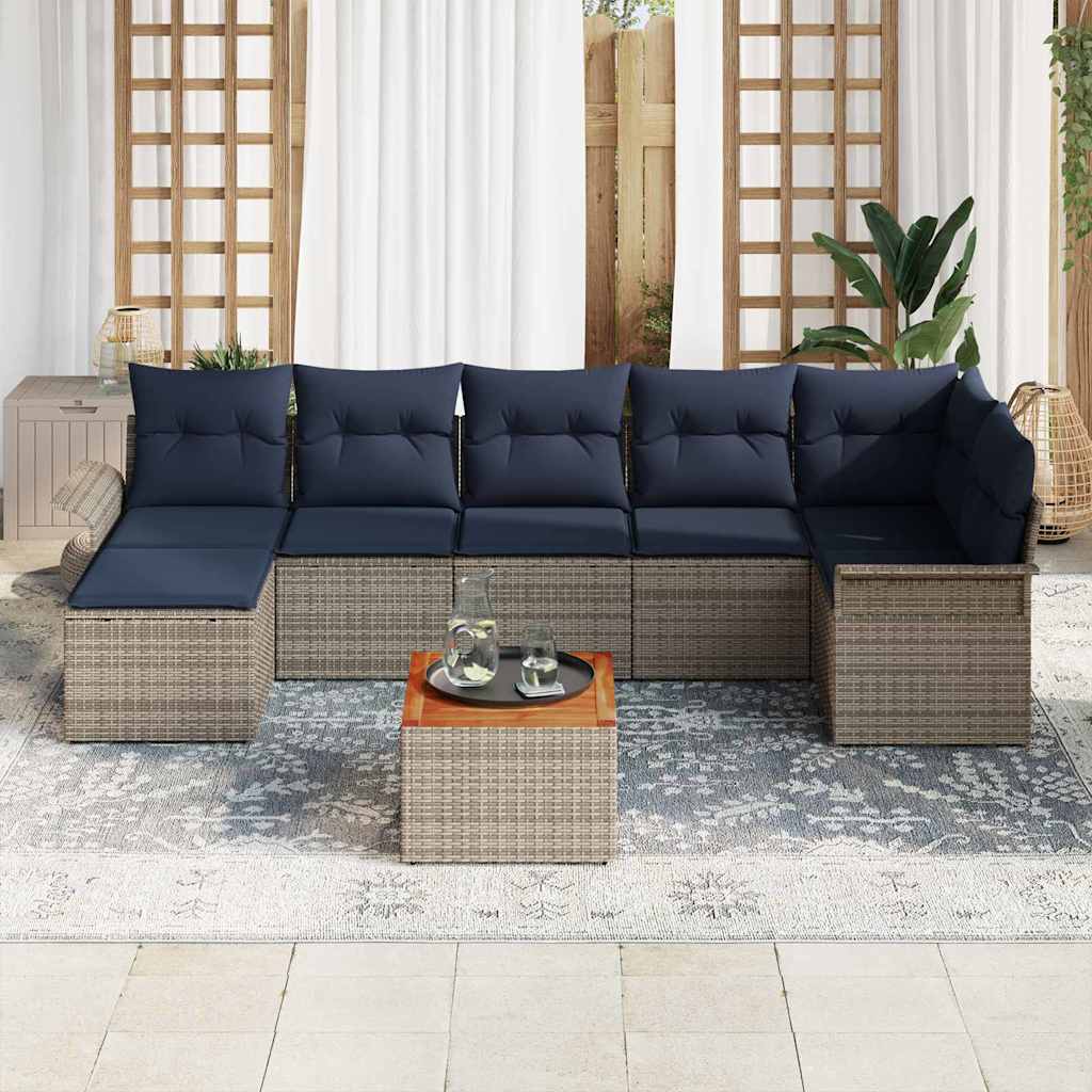 Havesofa Sæt 8 stk. Grå polyrattan