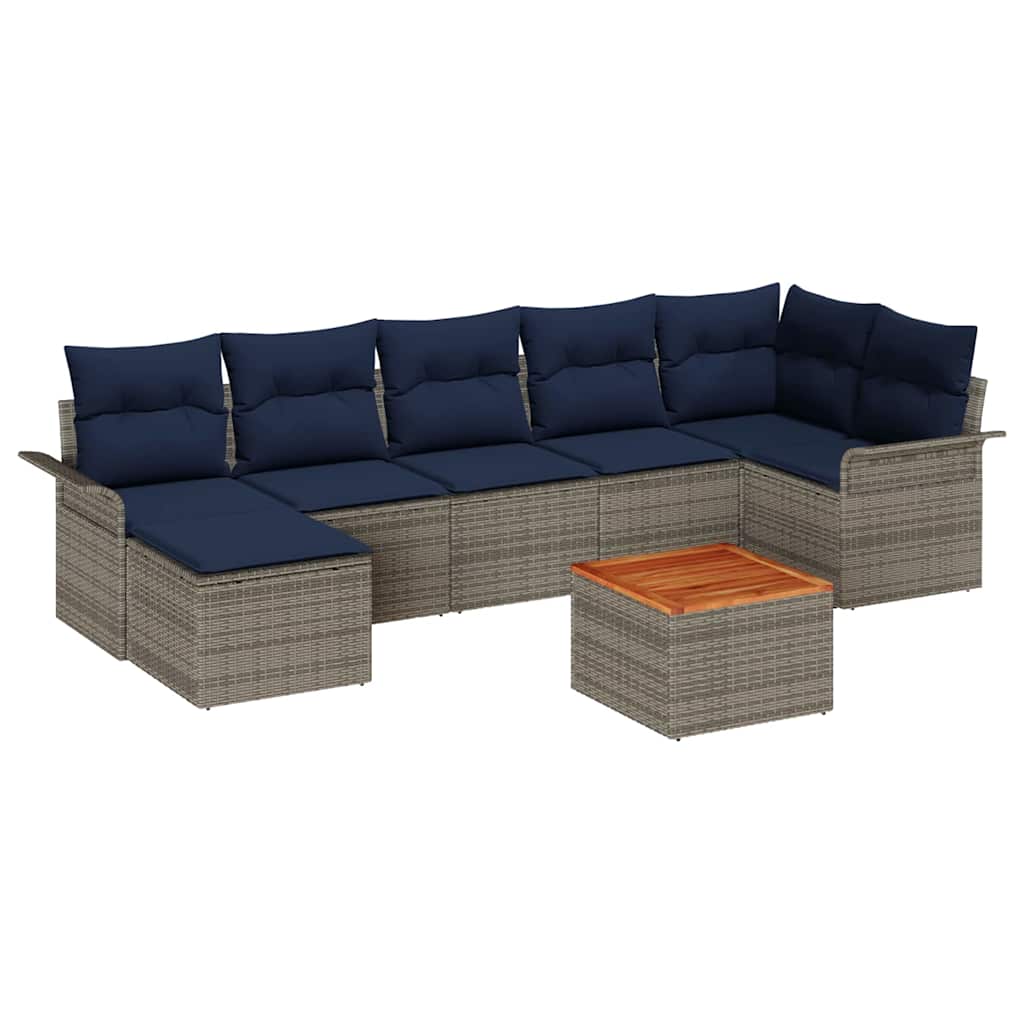 Havesofa Sæt 8 stk. Grå polyrattan