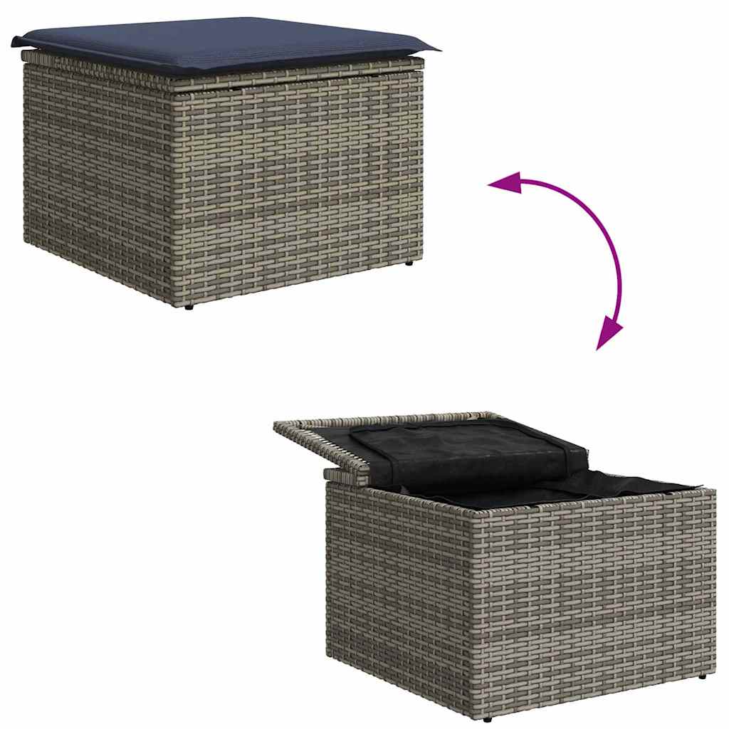 Havesofa Sæt 8 stk. Grå polyrattan