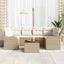 Havesofa Sæt 7 stk. Beige polyrattan