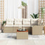 Havesofa Sæt 6 stk. Beige polyrattan
